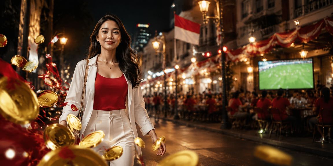 Pemain menikmati cashback bonus di pasar malam dengan suasana ceria